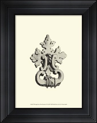 Framed Wrought Iron Door Knocker II Print