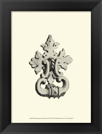 Framed Wrought Iron Door Knocker II Print