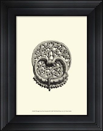 Framed Wrought Iron Door Knocker III Print
