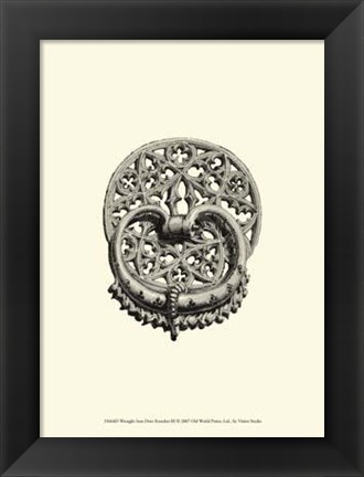 Framed Wrought Iron Door Knocker III Print