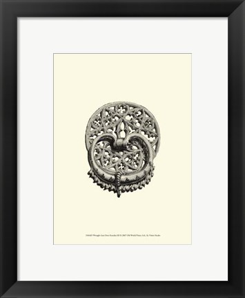 Framed Wrought Iron Door Knocker III Print