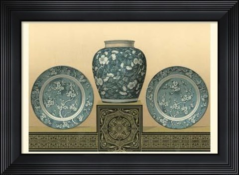 Framed Porcelain In Teal I Print