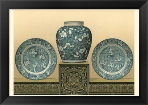 Framed Porcelain In Teal I Print