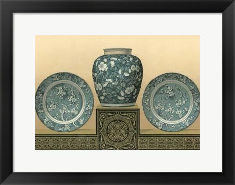 Framed Porcelain In Teal I Print