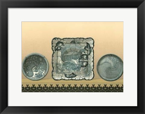 Framed Porcelain In Teal II Print