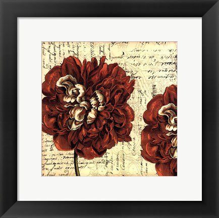 Framed Printed Vintage Composition I Print