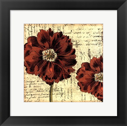 Framed Printed Vintage Composition II Print