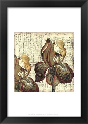 Framed Printed Vintage Composition III Print