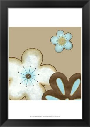 Framed Small Pop Blossoms In Blue I Print