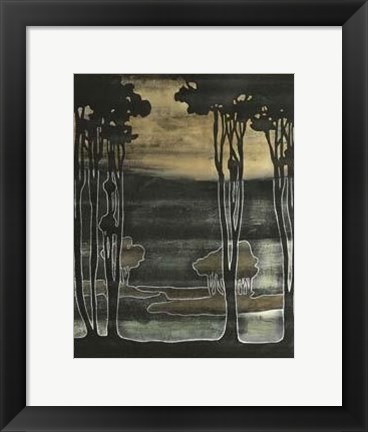 Framed Small Nouveau Trees I Print