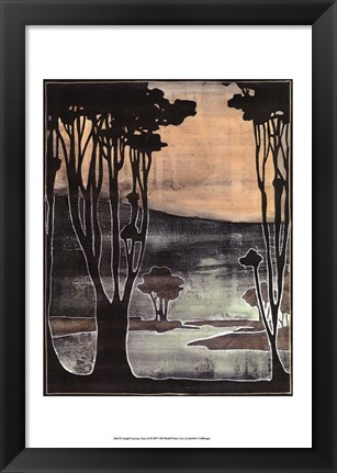 Framed Small Nouveau Trees II Print