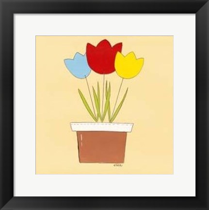 Framed Primary Petals I Print