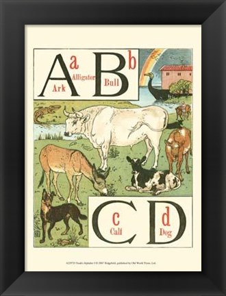 Framed Noah&#39;s Alphabet I Print