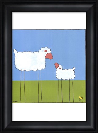 Framed Stick-Leg Sheep I Print