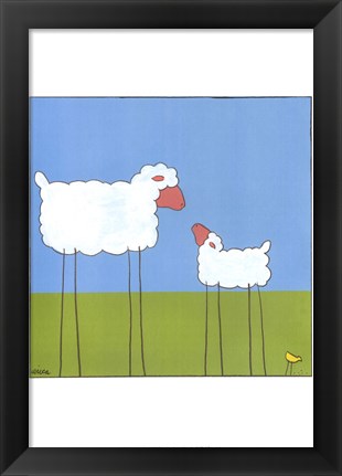 Framed Stick-Leg Sheep I Print