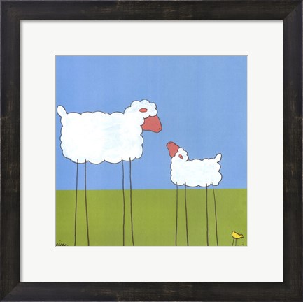 Framed Stick-Leg Sheep I Print