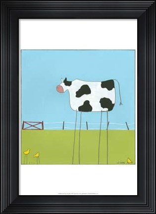 Framed Stick-Leg Cow II Print