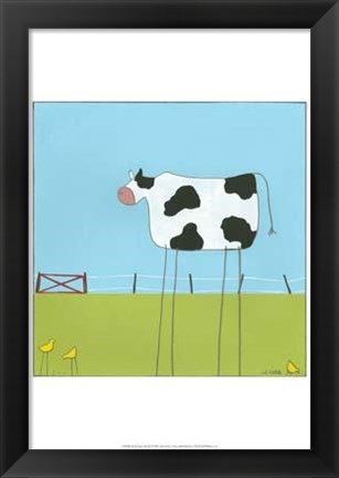 Framed Stick-Leg Cow II Print