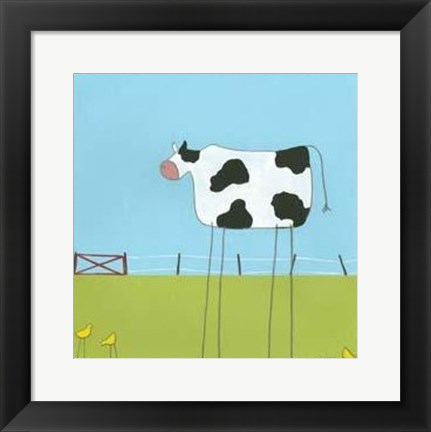 Framed Stick-Leg Cow II Print