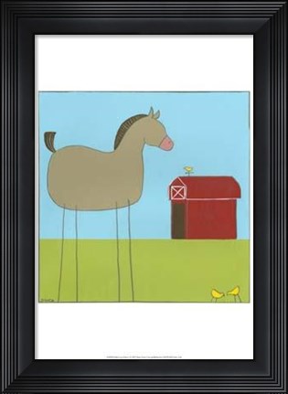 Framed Stick-Leg Horse I Print