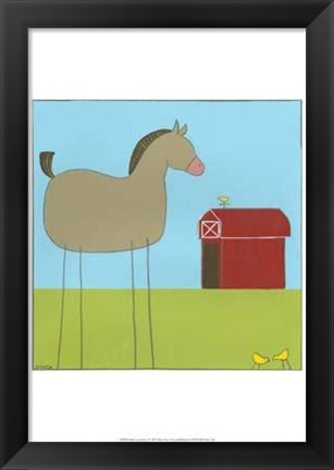 Framed Stick-Leg Horse I Print