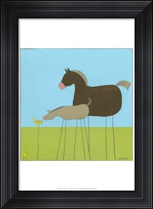 Framed Stick-Leg Horse II Print