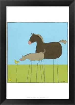 Framed Stick-Leg Horse II Print