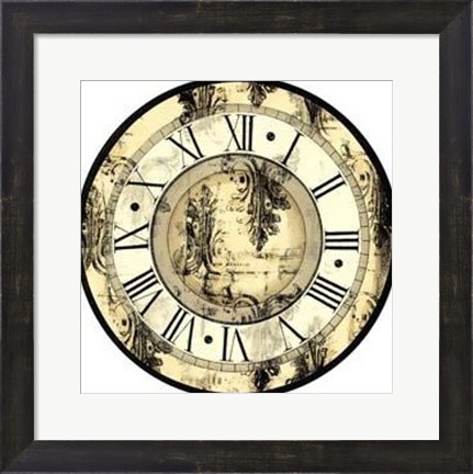 Framed Small Aged Elegance Clock Print