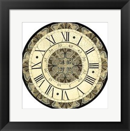 Framed Small Vintage Motif Clock Print