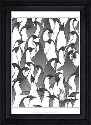 Framed Penguin Family I Print