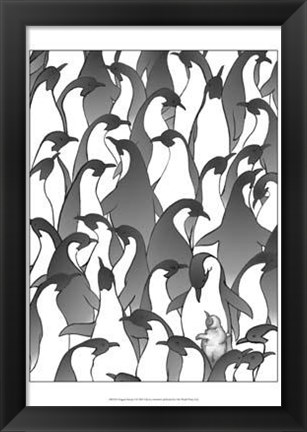 Framed Penguin Family I Print