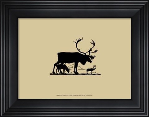 Framed Elk Silhouette I Print