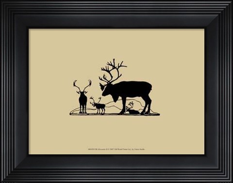 Framed Elk Silhouette II Print