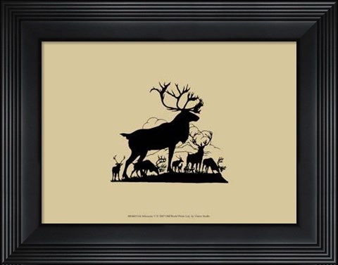 Framed Elk Silhouette V Print
