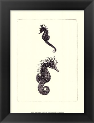 Framed Sepia Seahorse Print