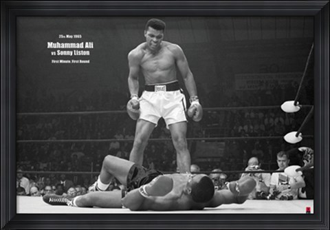 Framed Muhammad Ali - 1965 1st Round Knockout Against Sonny Liston Print