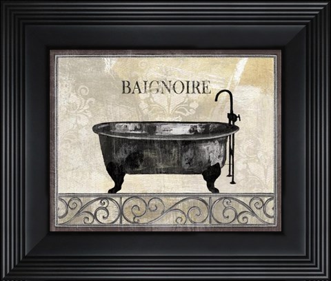 Framed Bath Silhouette I Print