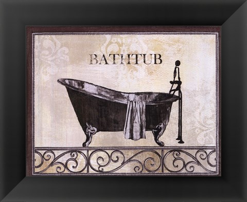 Framed Bath Silhouette II Print