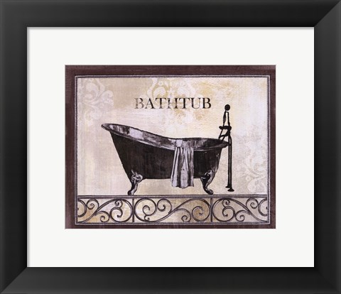 Framed Bath Silhouette II Print