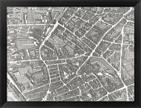 Framed Plan Of Paris, 1730 (Ii) Print