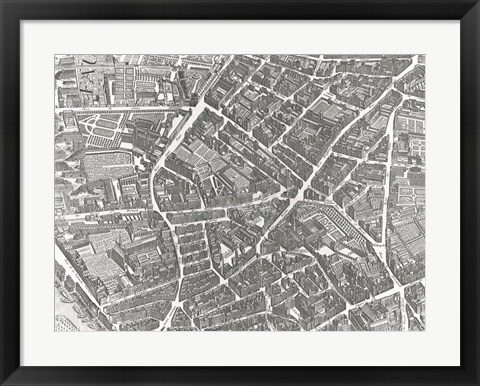 Framed Plan Of Paris, 1730 (Ii) Print