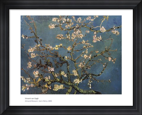 Framed Blossoming Almond Tree, Saint-Remy, c.1890 Print