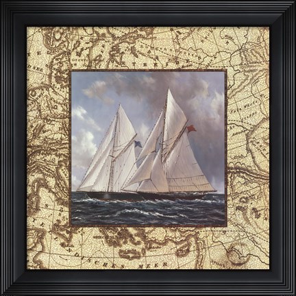 Framed Classic Island Map II Print