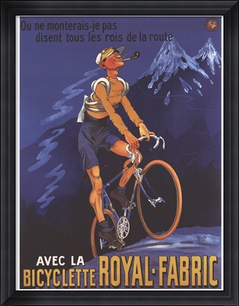 Framed Cycles Royal Fabric Print
