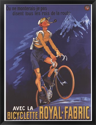 Framed Cycles Royal Fabric Print