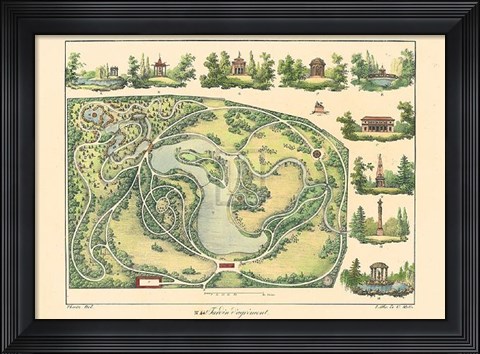 Framed Garden Design I Print
