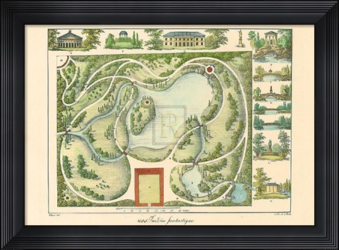 Framed Garden Design II Print