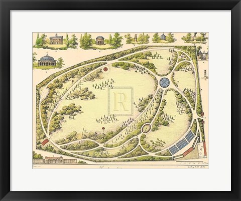 Framed Garden Design IV Print