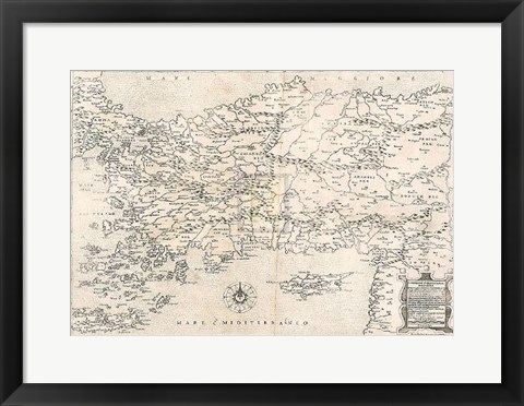 Framed Il Disegno D&#39;geografia Moderna Della Pro Print
