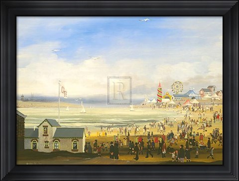 Framed Beach Scene Print